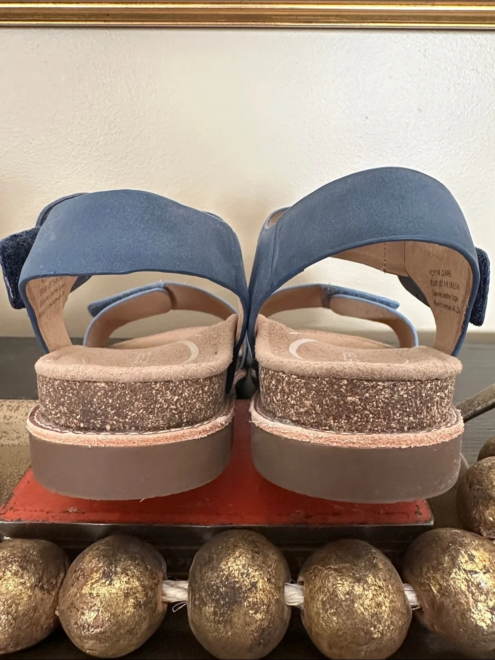 Aetrex Claire Blue Two-Strap Comfort Sandals, EU38